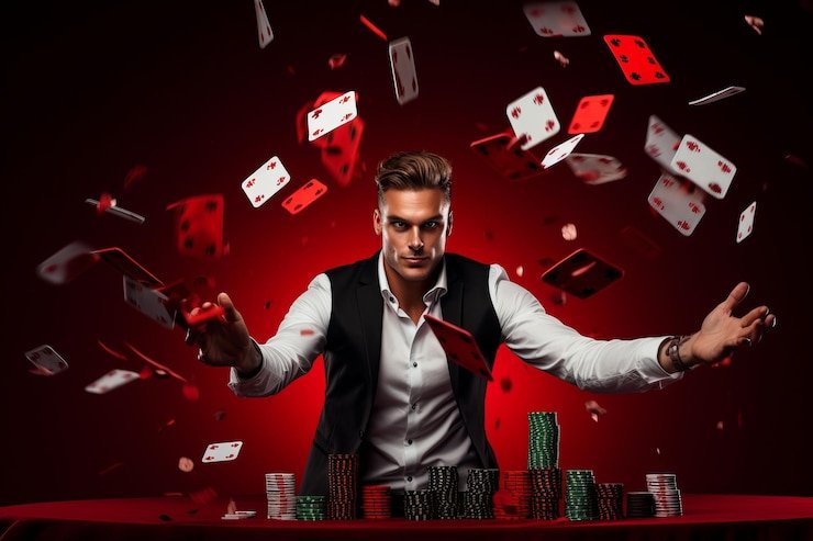 Tampilan layar meja Free Bet Blackjack dengan kartu pemain dan dealer, tombol double dan split yang jelas